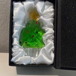 Beautiful Glass Christmas Tree with lighted stand base from Japan